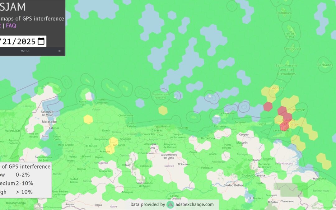 GNSS interference near & in Venezuela – FAA warning