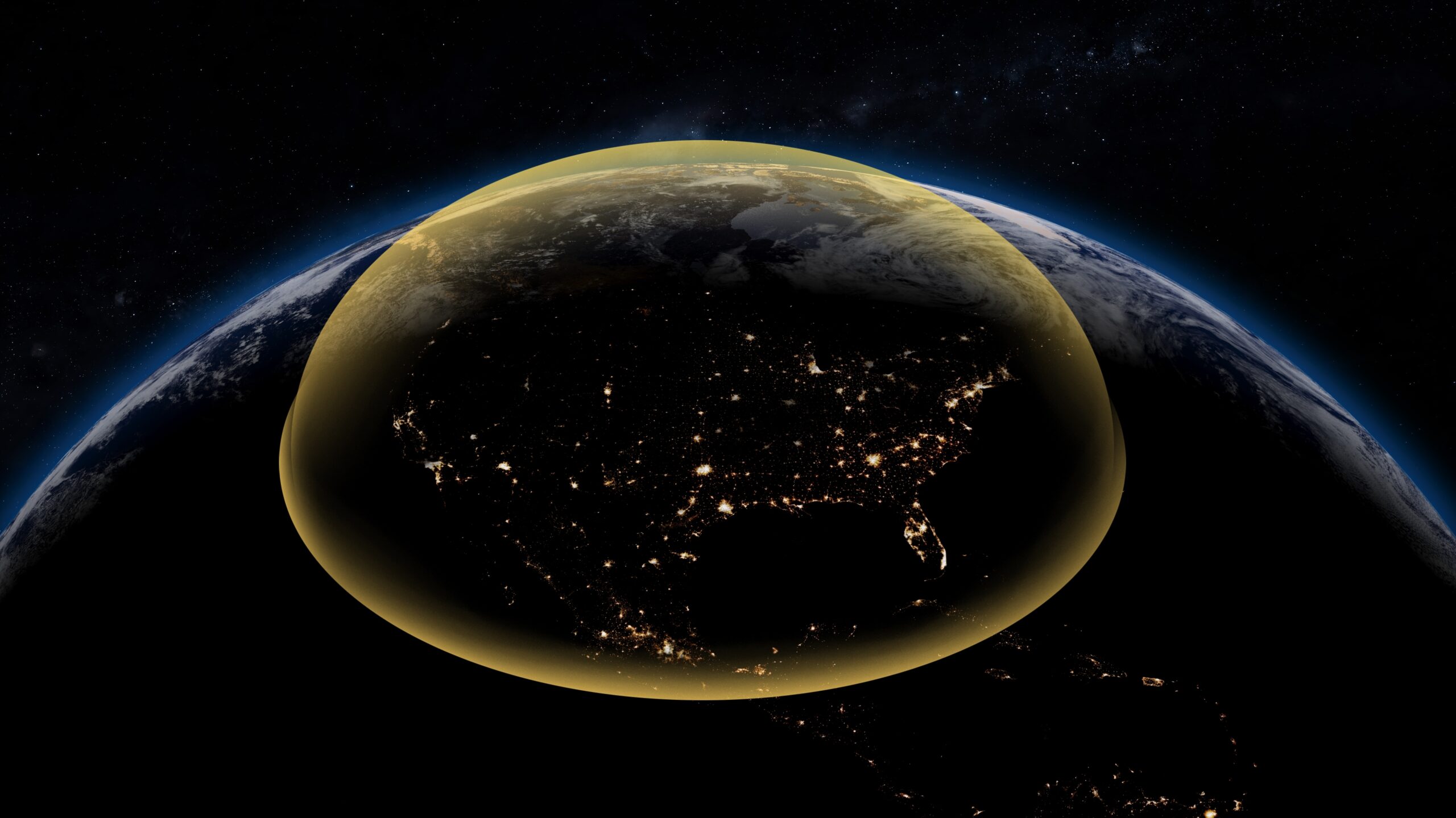 American,Golden,Dome,Against,Missiles,-,View,Of,Earth,From
