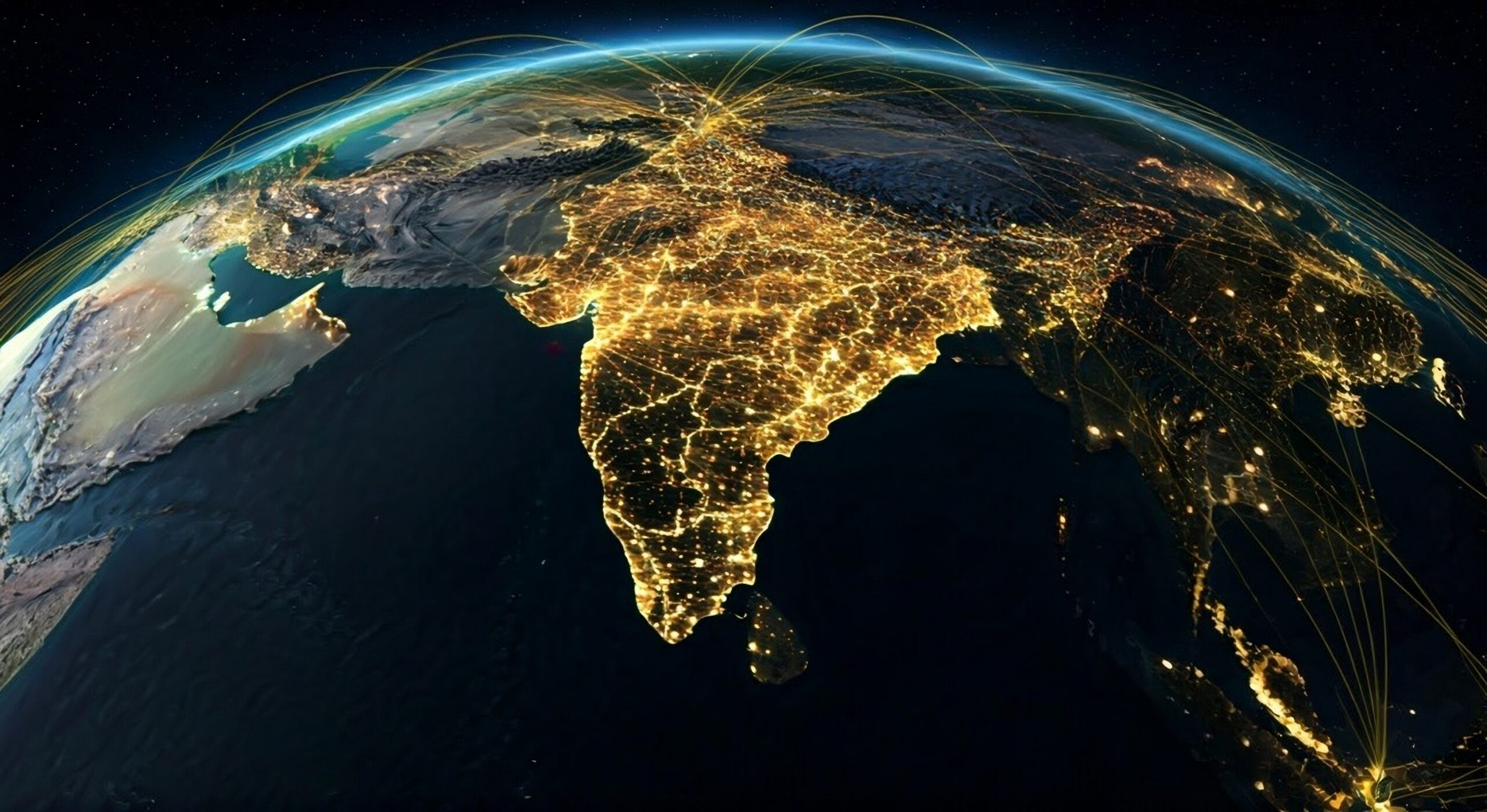 A,Breathtaking,Hyper-realistic,3d,View,Of,India,From,Space,At