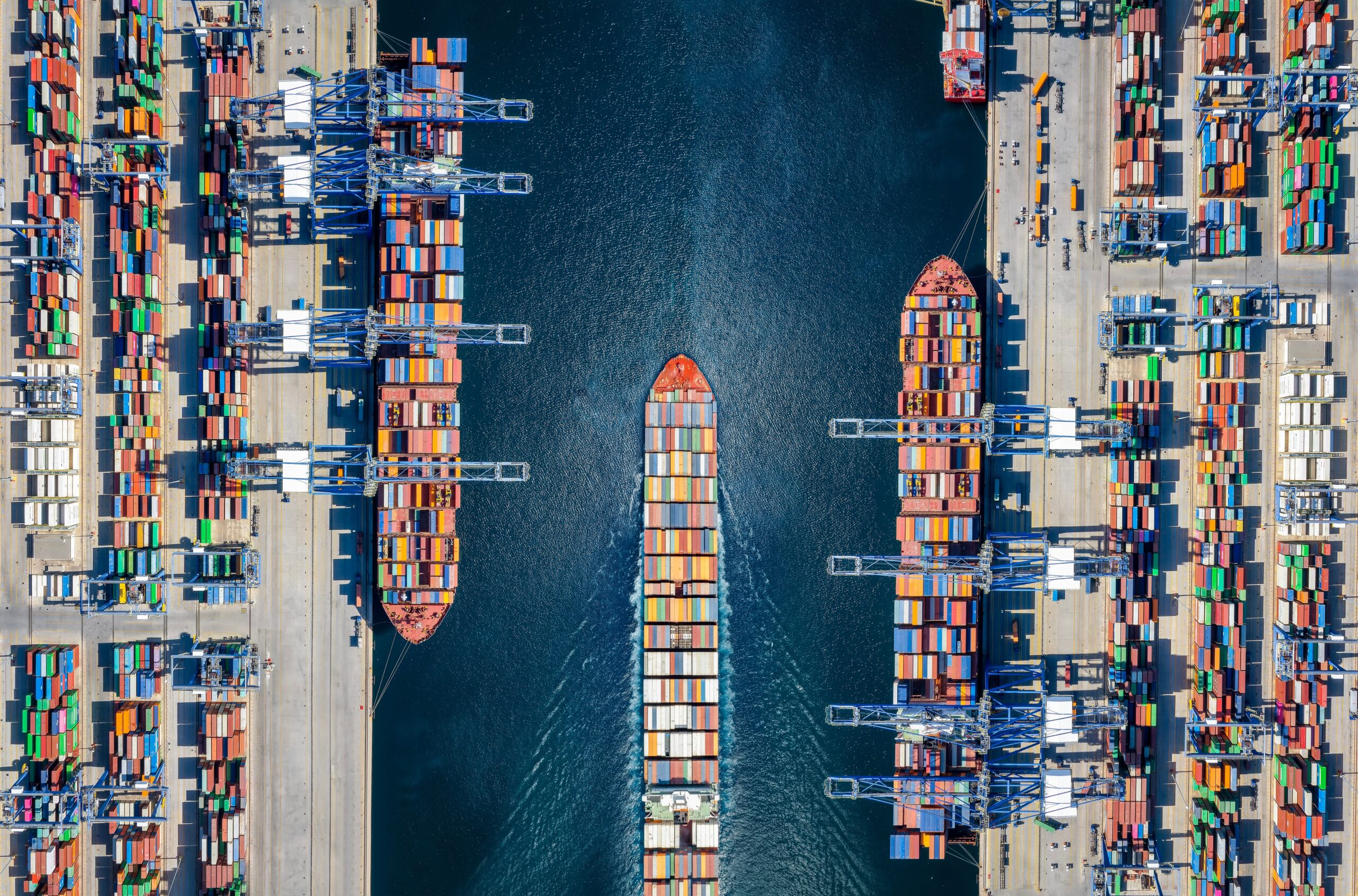 Aerial,Top,Down,View,Of,A,Large,Container,Cargo,Ship
